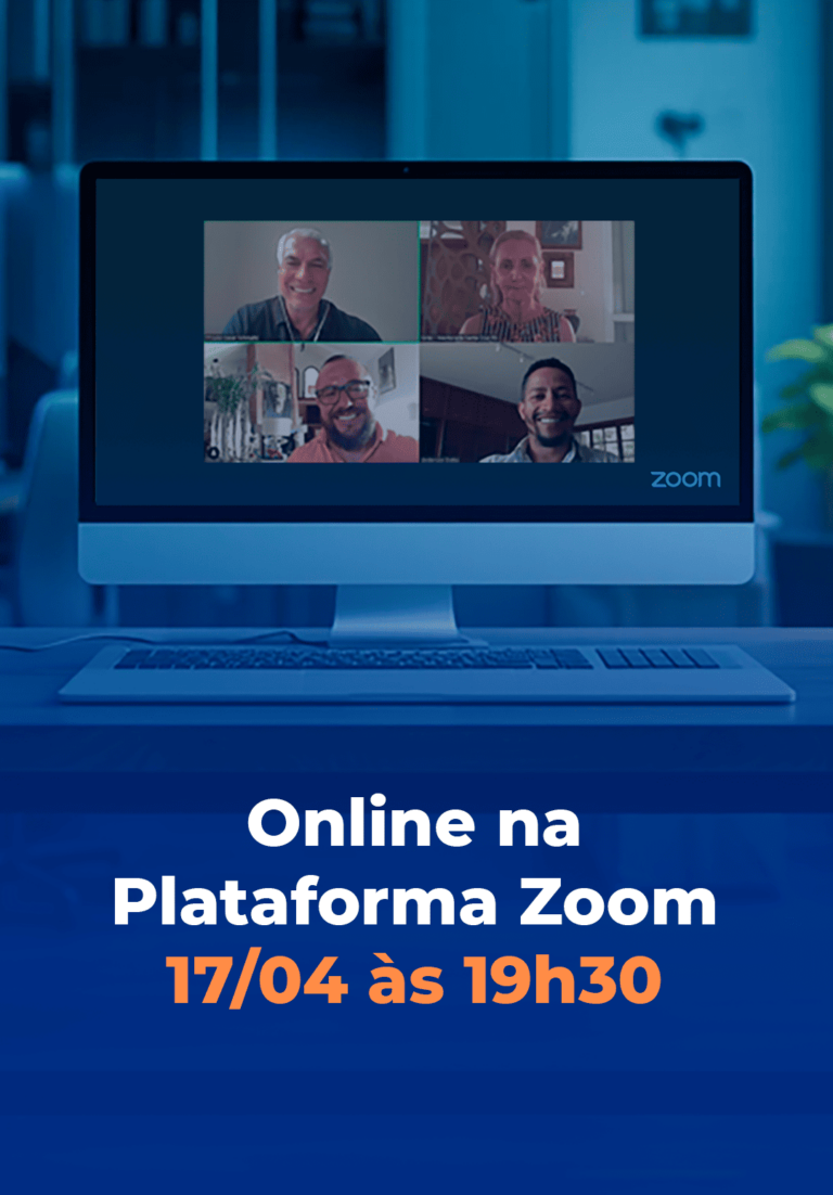 uma reunião no zoom onde está sendo palestrado a Aula
